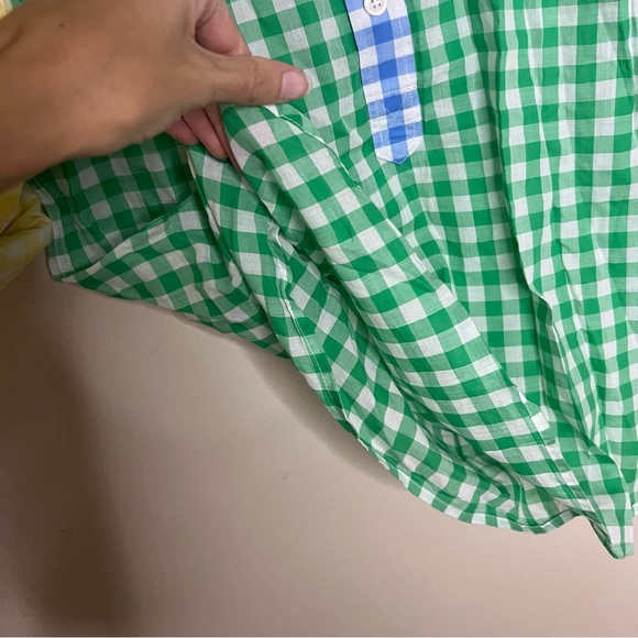 Vineyard Vines Multicolor Gingham Shirt 2 Popover Green Yellow Blue Coastal - Picture 7 of 11